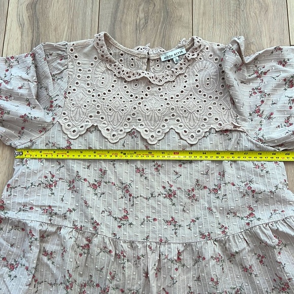 Moon River Floral Print Puff Sleeve Mini Dress - Picture 8 of 9
